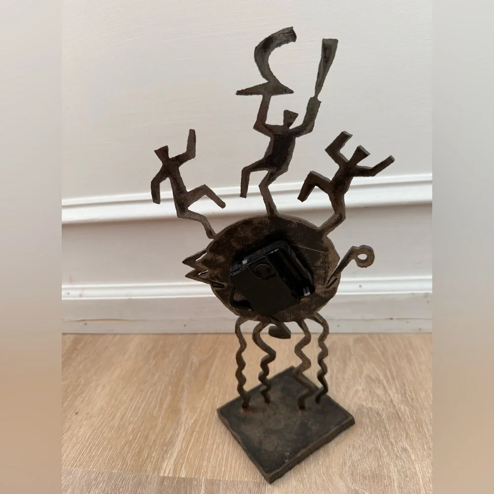 Ivan McLean Pop Art Vintage Steel Clock Handmade Heavy Clock Unique Rare Piece